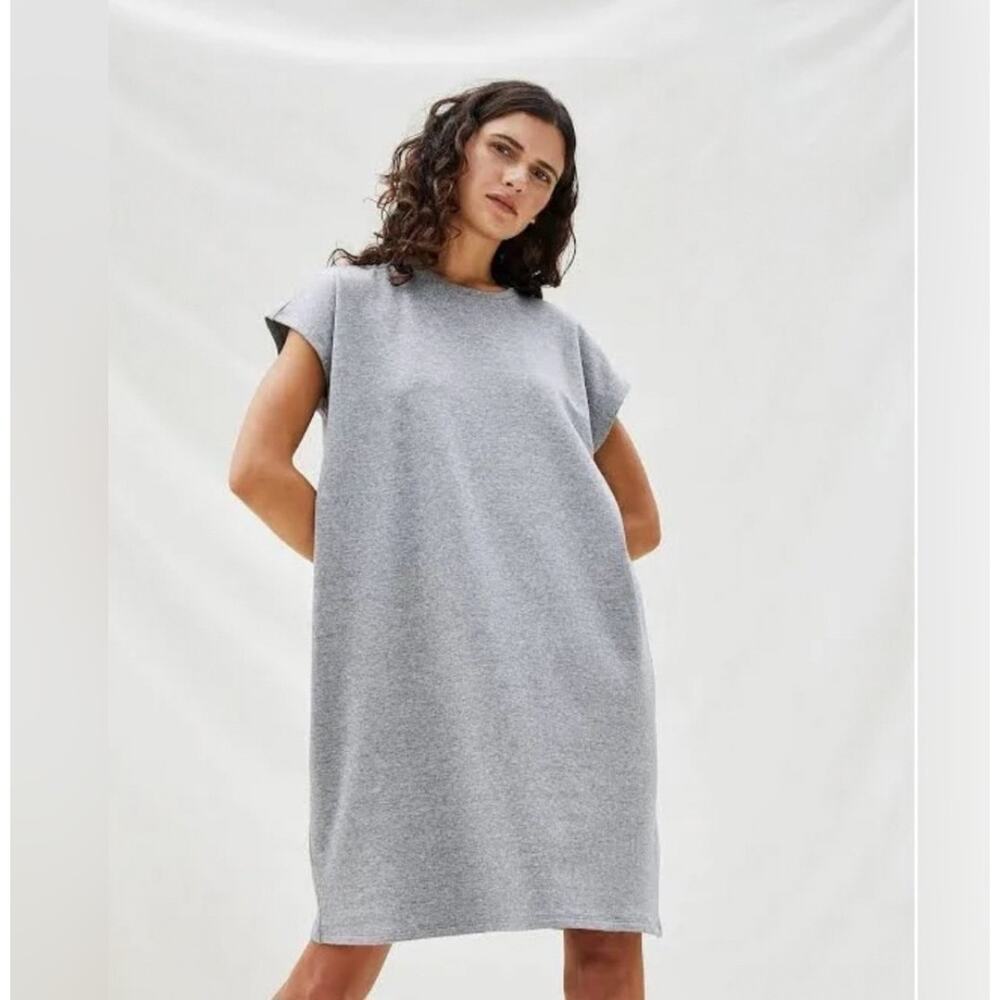 Eileen Fisher Women's Heather Gray Crew Neck Shirt Boxy Dress NWT Size X-Small
